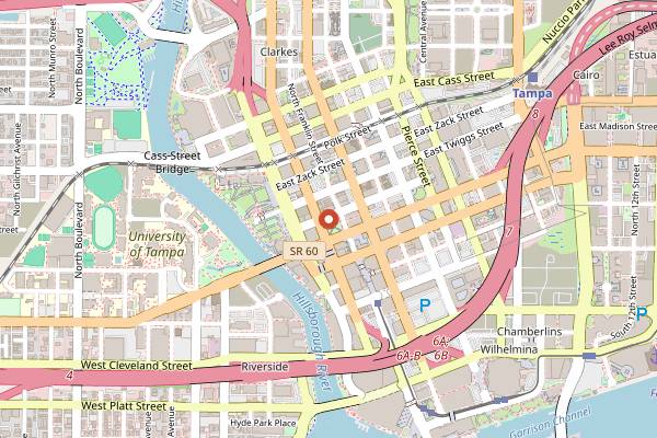 Map showing Lykes Gaslight Square Park Market in Tampa