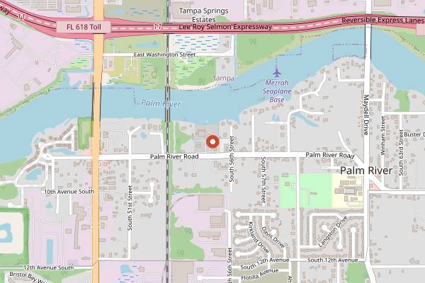 Map showing Wat Mongkolratanaram Sunday Market in Tampa