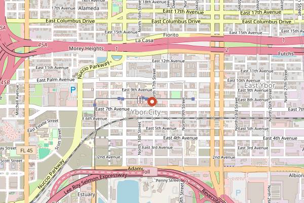 Map showing Crowbar Ybor in Tampa