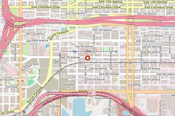Map showing Prana Nightclub in Tampa