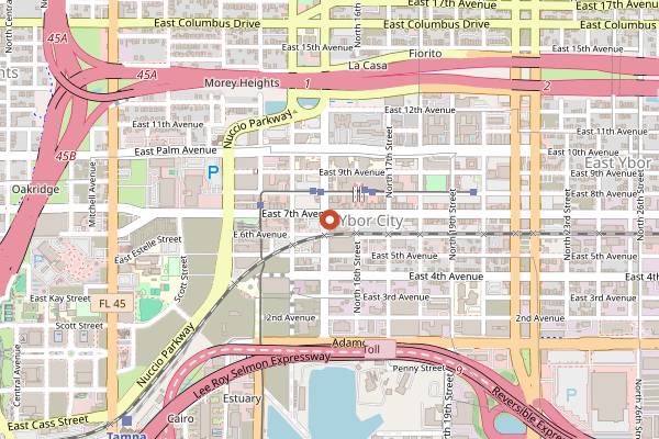 Map showing The Ritz Ybor in Tampa