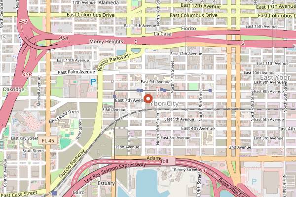 Map showing Bradley's on 7th in Tampa