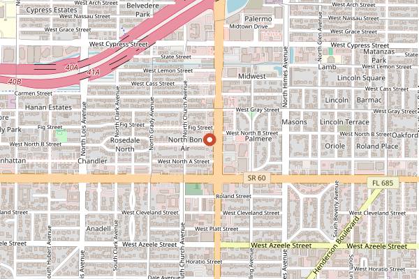 Map showing Donatello Italian Restaurant in Tampa
