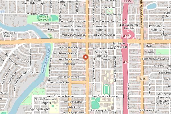 Map showing Mauricio Faedo's Bakery Counter in Tampa