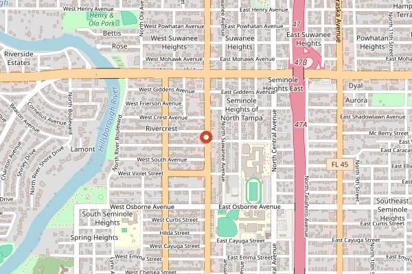 Map showing Bar Ten and Cheese Please in Tampa
