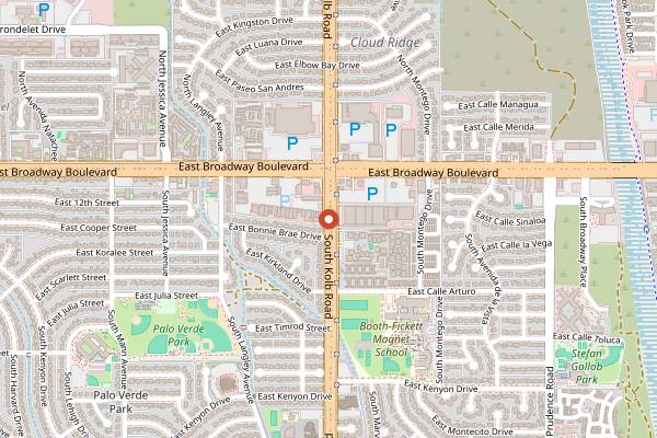 Map showing Arizona Beer House in Tucson