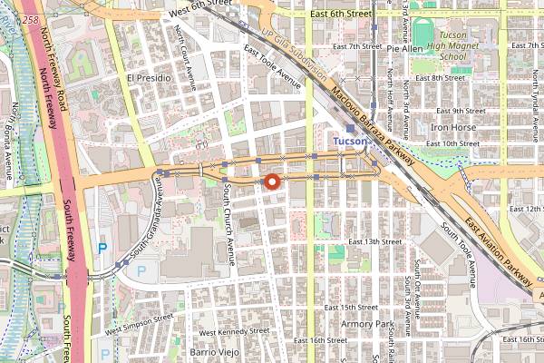 Map showing Penca Mezcal Bar in Tucson