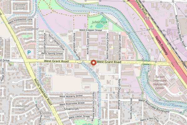 Map showing Dragoon Brewing Company in Tucson