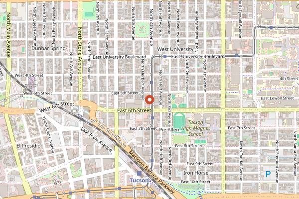 Map showing BOCA Tacos y Tequila in Tucson