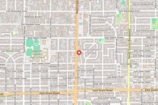 Map showing Prep and Pastry in Tucson