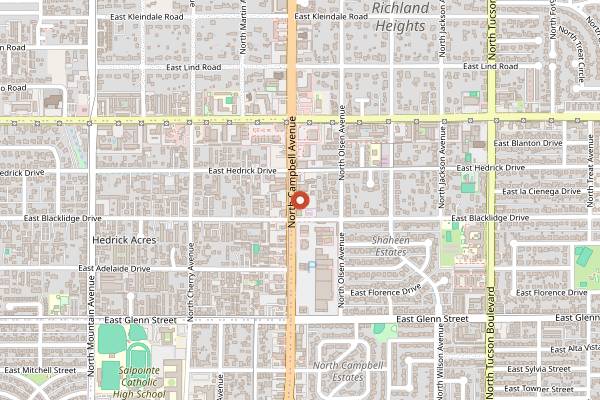 Map showing Beyond Bread Sandwich in Tucson