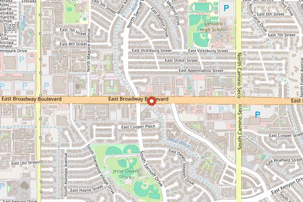Map showing Eegee's in Tucson