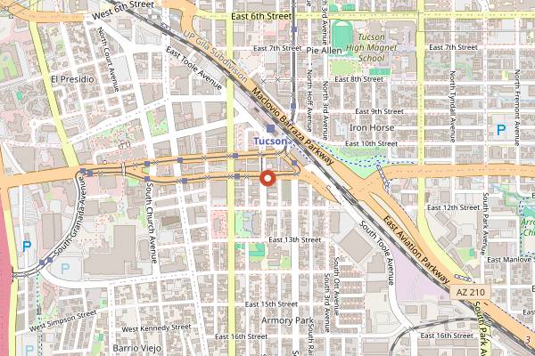 Map showing Cartel Coffee Lab in Tucson