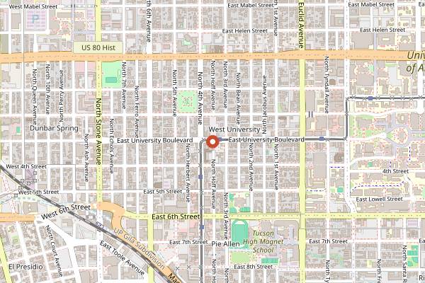 Map showing Time Market in Tucson