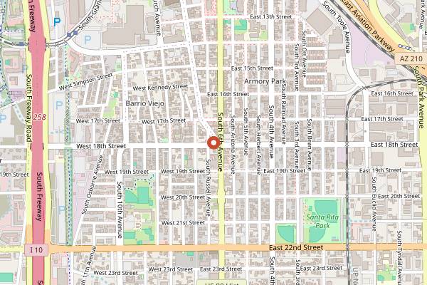 Map showing 5 Points Market and Restaurant in Tucson