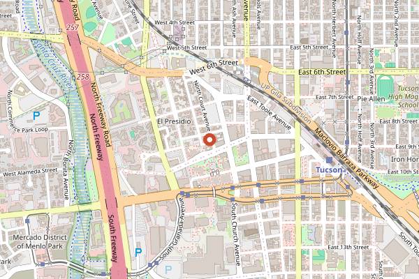 Map showing La Cocina in Tucson