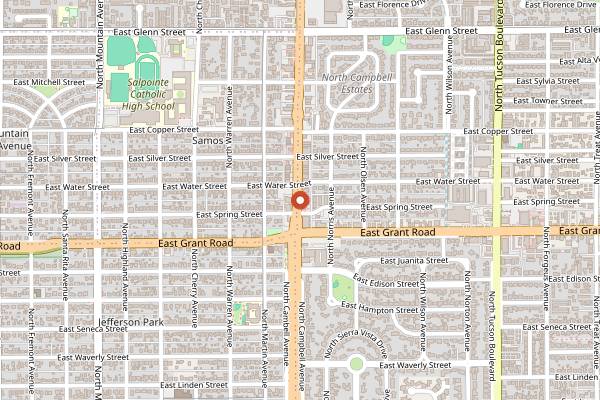 Map showing Raging Sage in Tucson