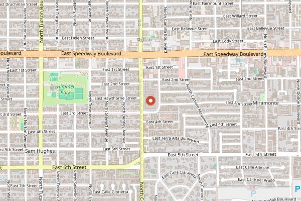 Map showing Yellow Brick Coffee in Tucson