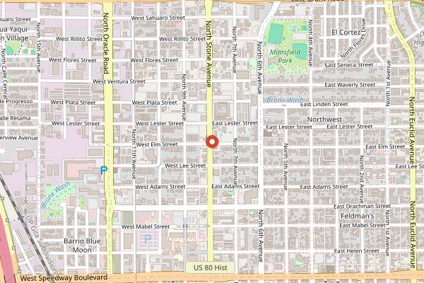 Map showing Flying Aprons Tucson in Tucson