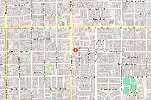 Map showing Govinda's Natural Foods Buffet in Tucson