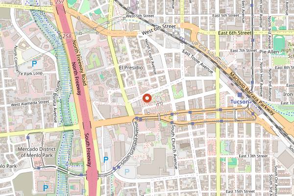 Map showing Tucson Meet Yourself in Tucson