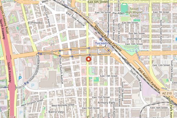 Map showing Downtown Kitchen + Cocktails in Tucson