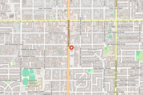 Map showing Lovin' Spoonfuls in Tucson