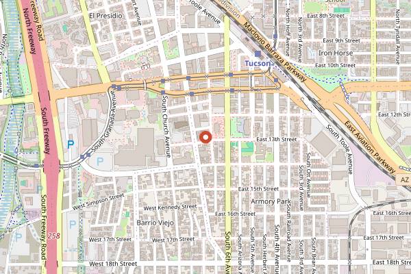 Map showing The Owls Club Late Cocktails in Tucson