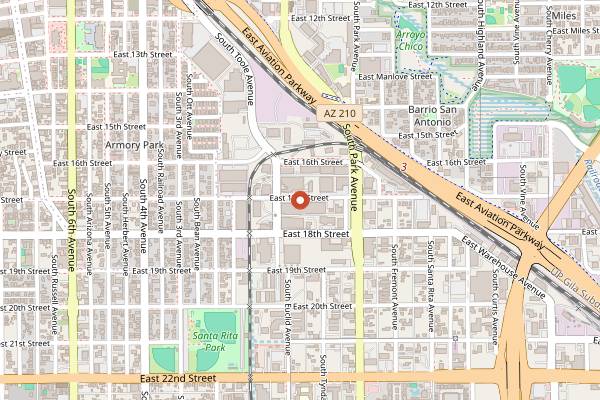 Map showing 17th Street Market in Tucson