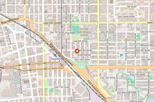Map showing The Buffet Bar in Tucson