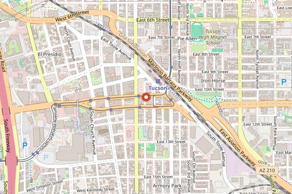 Map showing Chela's Latin Cuisine in Tucson
