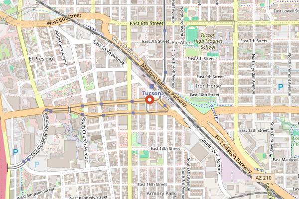 Map showing Club Congress in Tucson