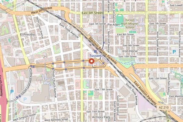 Map showing Playground Bar & Lounge in Tucson