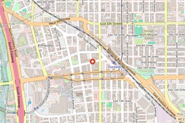 Map showing Reilly Craft Pizza & Drink in Tucson