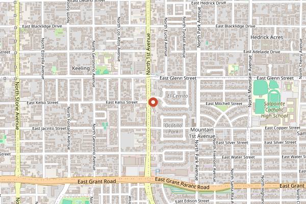Map showing BK Tacos First Avenue in Tucson