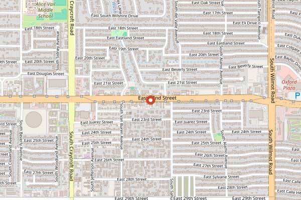 Map showing El Guero Canelo 22nd Street in Tucson