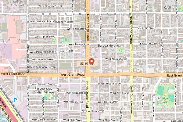 Map showing El Guero Canelo Oracle in Tucson