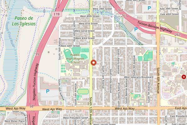 Map showing Tacos Apson in Tucson