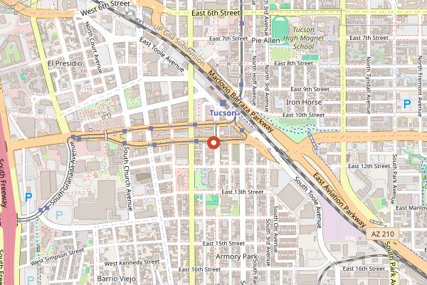 Map showing Charro Steak Wine Room in Tucson