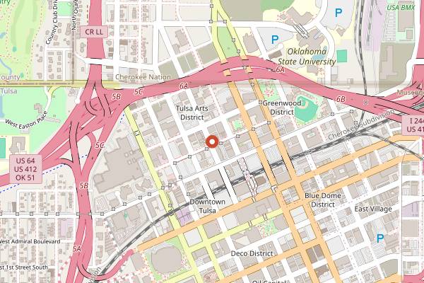 Map showing Antoinette Baking Co in Tulsa