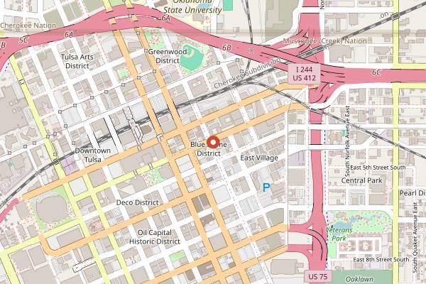 Map showing Dilly Diner in Tulsa