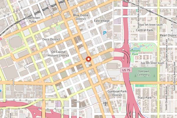 Map showing Cabin Boys Brewery in Tulsa