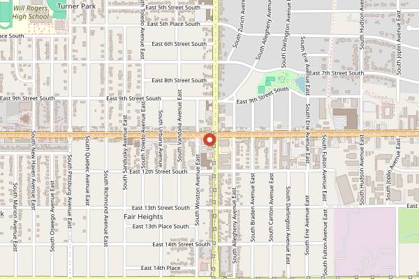 Map showing Tally's Good Food Cafe in Tulsa