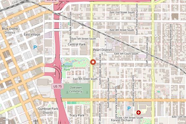 Map showing Bramble Breakfast and Bar in Tulsa