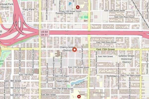 Map showing Andolini's Pizzeria - Cherry Street in Tulsa