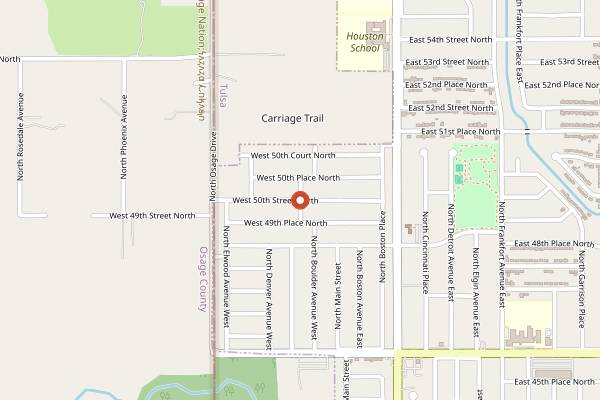 Map showing Sisserou's Caribbean Restaurant in Tulsa