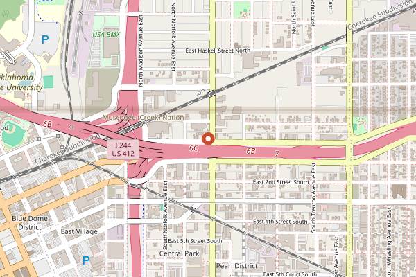 Map showing Topeca Coffee Roasters in Tulsa