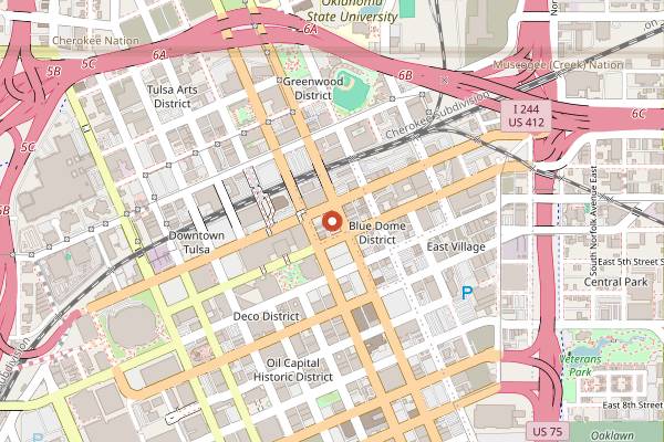 Map showing Inheritance Kitchen and Juicery in Tulsa