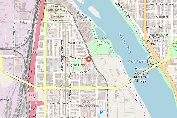 Map showing Zeeco Oktoberfest Tulsa in Tulsa