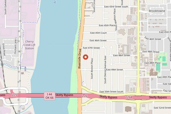 Map showing FarmBar in Tulsa